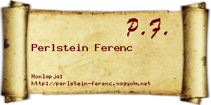 Perlstein Ferenc névjegykártya