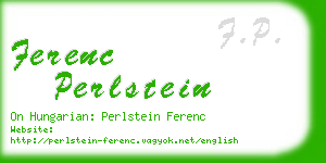 ferenc perlstein business card